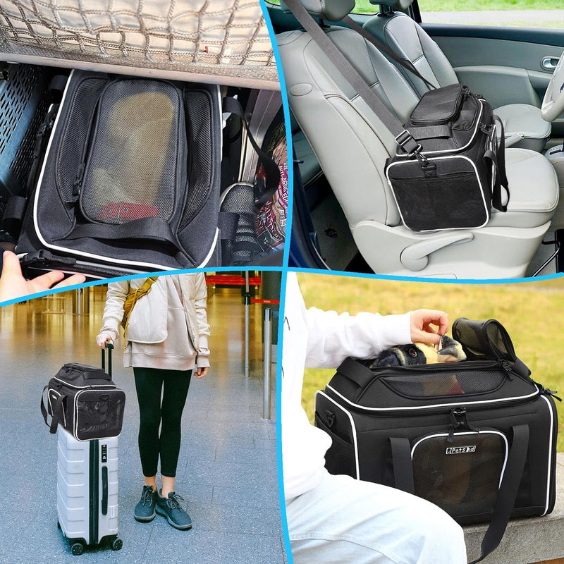 Pet Carrier Airline Approved with Expandable Roof